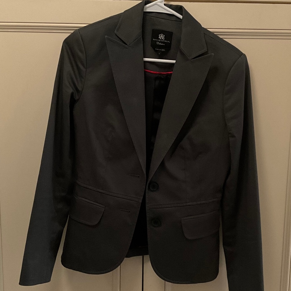 Rock & Republic Dark Academia Olive Green Blazer Size 4